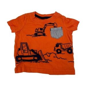 Carter’s Child Of Mine Orange Dump Truck Short Sleeve Top Size 6-9 Months Boy’s
